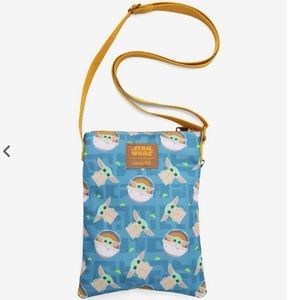 Loungefly Star Wars The Mandalorian Chibi The Child Passport Crossbody Bag -New